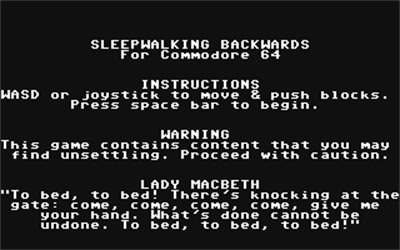 Sleepwalking Backwards - Screenshot - Game Title (null) - 320x200