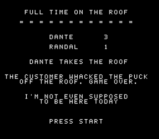 Roof Hockey - Screenshot - Game Over (World) - 256x224