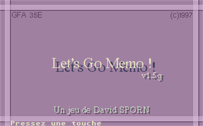 Let's go Memo! - Screenshot - Game Title (null) - 320x200