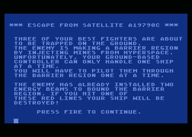 Escape from Satellite A19790C - Screenshot - Game Title (North America) - 336x240