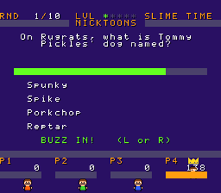 Nick Trivia Challenge - Screenshot - Gameplay (World) - 256x224