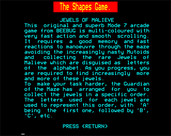 The Shapes Game - Screenshot - Game Title (null) - 640x512