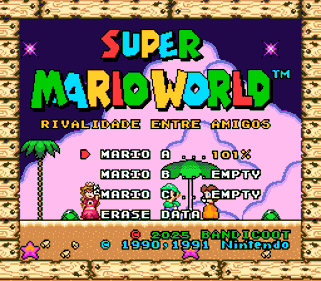 Super Mario World: Friends and Rivalry - Screenshot - Game Select (Brazil) - 256x224