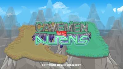 Cavemen vs. Aliens - Screenshot - Game Title (World) - 1000x562
