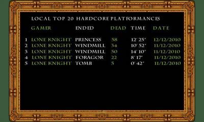 Platformance: Castle Pain - Screenshot - High Scores (World) - 800x480
