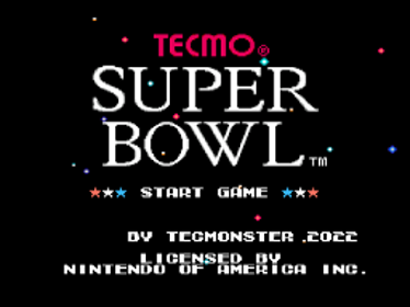 Tecmonster's Tecmo Super Bowl 2022 - Screenshot - Game Title (World) - 256x192