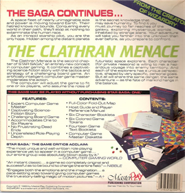 Star Saga: Two: The Clathran Menace - Box - Back (United States) - 800x834