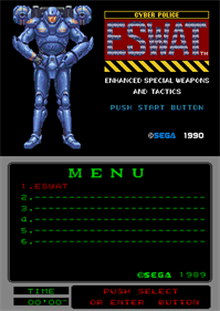 ESWAT: City Under Siege (Mega-Tech) - Screenshot - Game Title (null) - 320x450