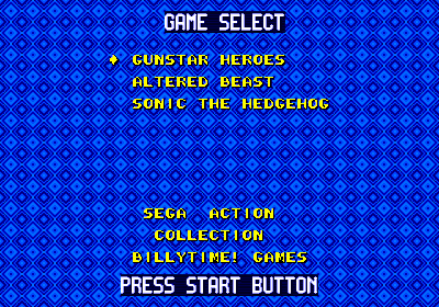Sega Action Collection V2 - Screenshot - Game Select (null) - 320x224