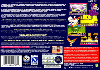 Lemmings 2: The Tribes - Box - Back (Europe) - 2103x1476