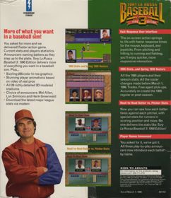 Tony La Russa Baseball 3: 1996 Edition - Box - Back (North America) - 691x800