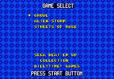 Sega Beat 'em Up Collection - Screenshot - Game Select (null) - 320x224
