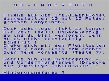 3D-Labyrinth (Colin Carruthers) - Screenshot - Game Select (null) - 1024x768