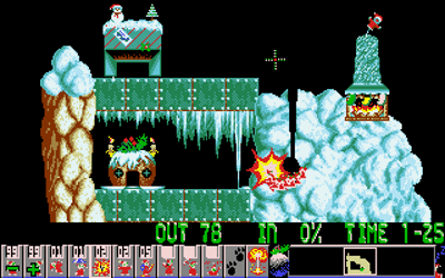 Christmas Lemmings - Screenshot - Gameplay (null) - 320x200