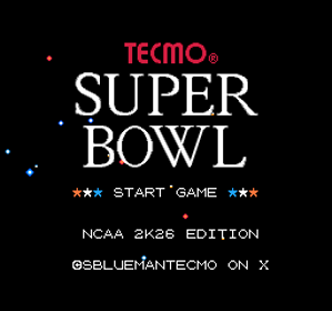 Tecmo Super Bowl: NCAA 2K26 Edition - Screenshot - Game Title (World) - 256x240