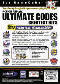 Action Replay Ultimate Codes Greatest Hits - Best Buy Achievers Weekend 2004 - Box - Back (North America) - 814x1145