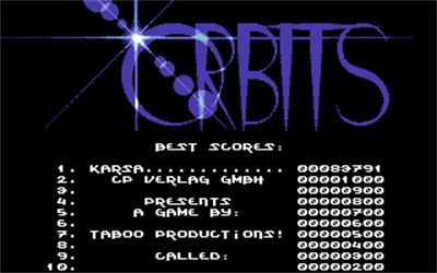 Orbits - Screenshot - High Scores (null) - 320x200