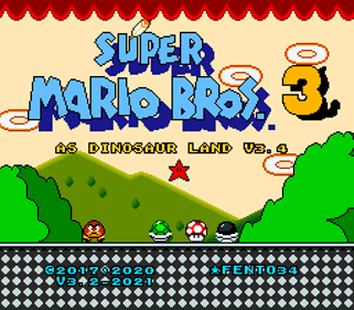Super Mario Bros 3 as Dinosaur Land - Screenshot - Game Title (World) - 256x224