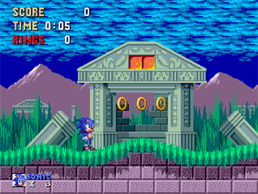 Teen Sonic in Sonic 1 - Screenshot - Gameplay (World) - 1021x767