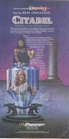 Citadel: Adventure of the Crystal Keep - Advertisement Flyer - Front (North America) - 800x1600