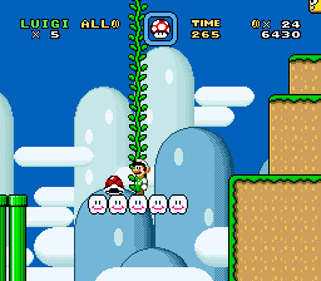 SMW: Luigi's Mystic Saga - Screenshot - Gameplay (World) - 256x224