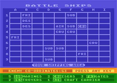 Battle Ships (TWAUG Newsletter) - Screenshot - Gameplay (null) - 336x240