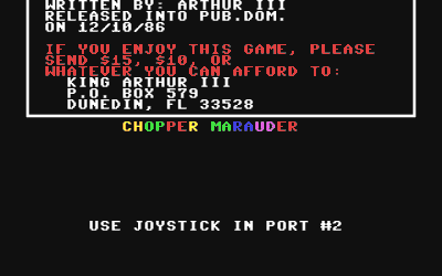 Chopper Marauder - Screenshot - Game Title (World) - 320x200