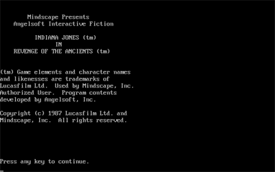 Indiana Jones in Revenge of the Ancients - Screenshot - Game Title (null) - 639x400