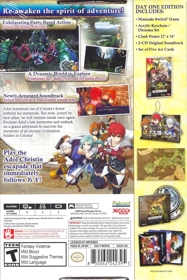 Ys Memoire: Revelations in Celceta - Box - Back (North America) - 1623x2432