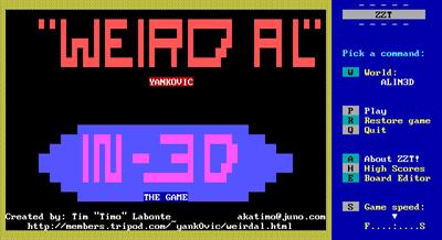"Weird Al" Yankovic In-3D - Screenshot - Game Title (null) - 640x350
