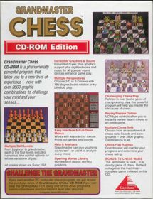Grandmaster Chess: CD-ROM Edition - Box - Back (North America) - 614x800