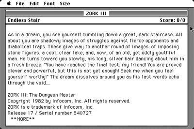 Zork III: The Dungeon Master - Screenshot - Game Title (null) - 512x342