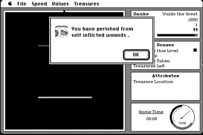 The Adventures of Snake - Screenshot - Game Over (World) - 515x345