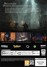 The Lord of the Rings: Return to Moria - Fanart - Box - Back (Europe) - 1200x1700