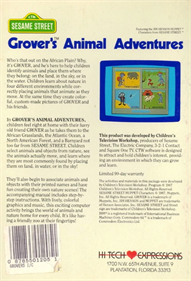 Grover's Animal Adventures - Box - Back - 626x918