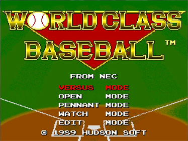 World Class Baseball - Screenshot - Game Title (North America) - 640x480