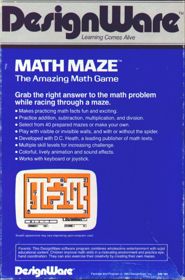 Math Maze: The Amazing Math Game - Box - Back (North America) - 529x800