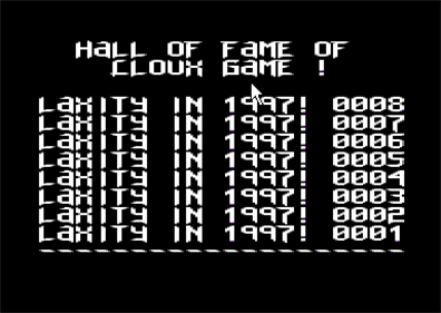 Cloux - Screenshot - High Scores (null) - 384x272