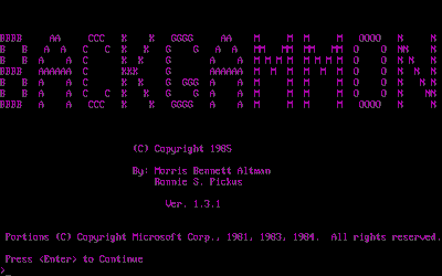 Backgammon (1985) - Screenshot - Game Title (World) - 640x400