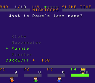 Nick Trivia Challenge - Screenshot - Gameplay (World) - 256x224