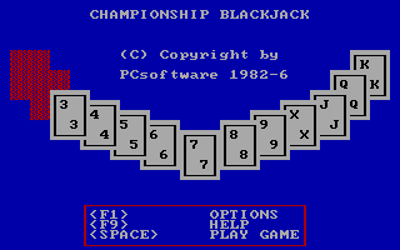 Blackjack (1982) - Screenshot - Game Title (null) - 320x200