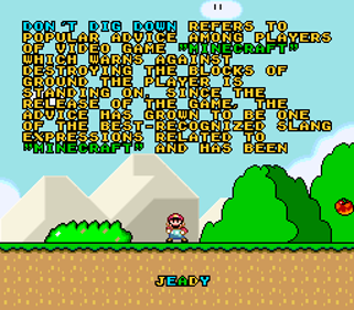 Super Mario World: Don't Dig Down - Screenshot - Game Title (null) - 256x224