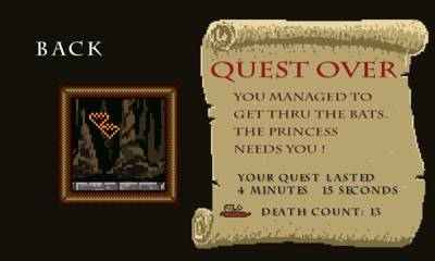 Platformance: Castle Pain - Screenshot - Game Over (World) - 800x480