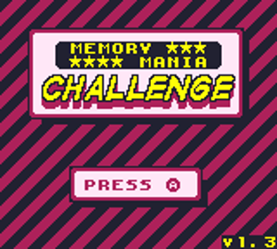 Memory Mania Challenge - Screenshot - Game Title (World) - 160x144