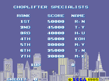Choplifter - Screenshot - High Scores (null) - 640x480