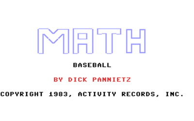 Math Baseball - Screenshot - Game Title (null) - 320x200