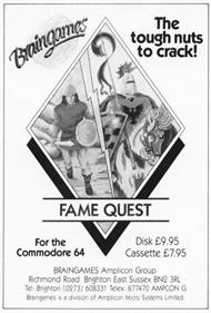 Fame Quest - Advertisement Flyer - Front (United Kingdom) - 390x576