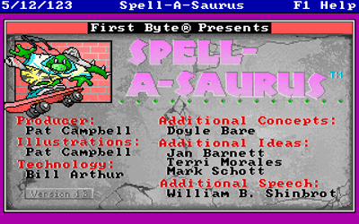 Spell-A-Saurus - Screenshot - Game Title (null) - 320x200