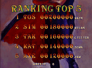Golden Axe: The Duel - Screenshot - High Scores (null) - 640x480