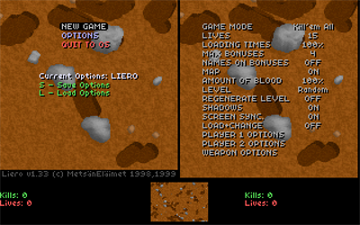 Liero - Screenshot - Game Select (World) - 640x400